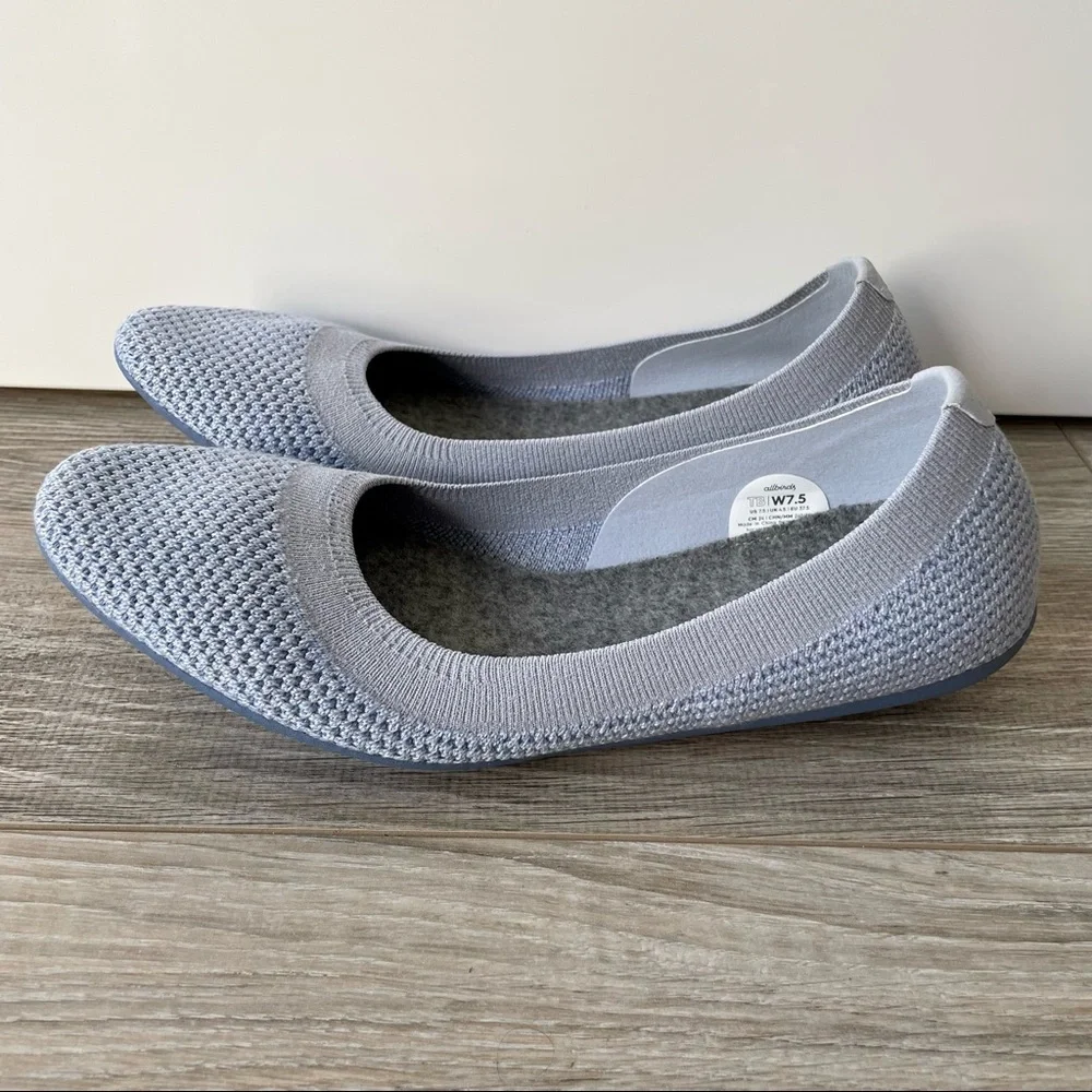 Allbirds Tree Breezers Ballet Flats Whitecap Blue Lightweight 7.5 NEW (no tags)
